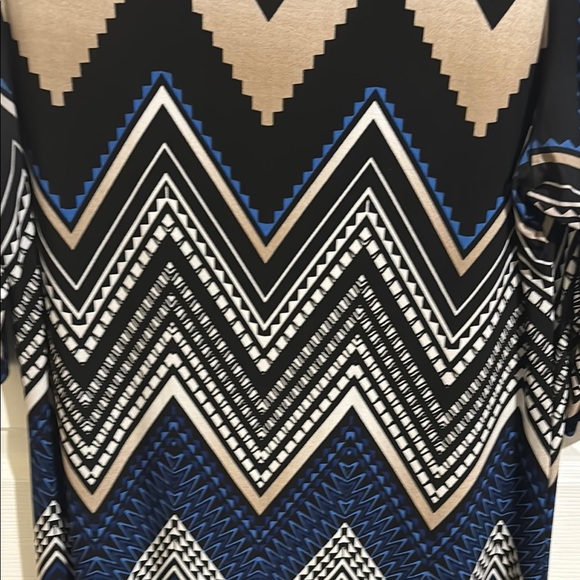 Chevron Patterned Black and Blue Dress, Medium - Picture 3 of 6